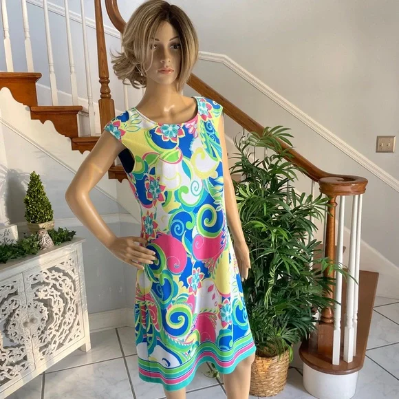 Women’s Ronni Nicole Colorful Pastel Summer Dress Size 10 - Picture 1 of 11